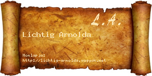 Lichtig Arnolda névjegykártya